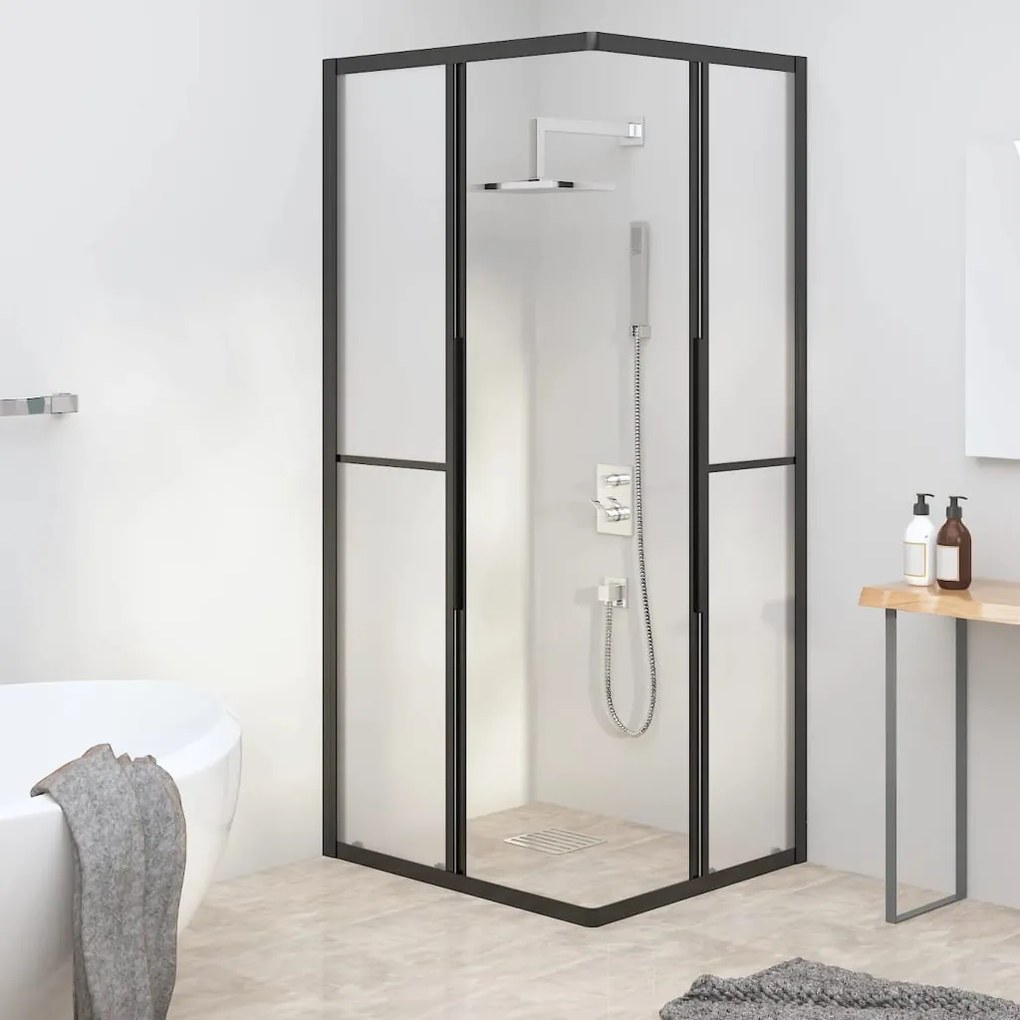 Cabine de duche ESG opaco 80x70x180 cm preto