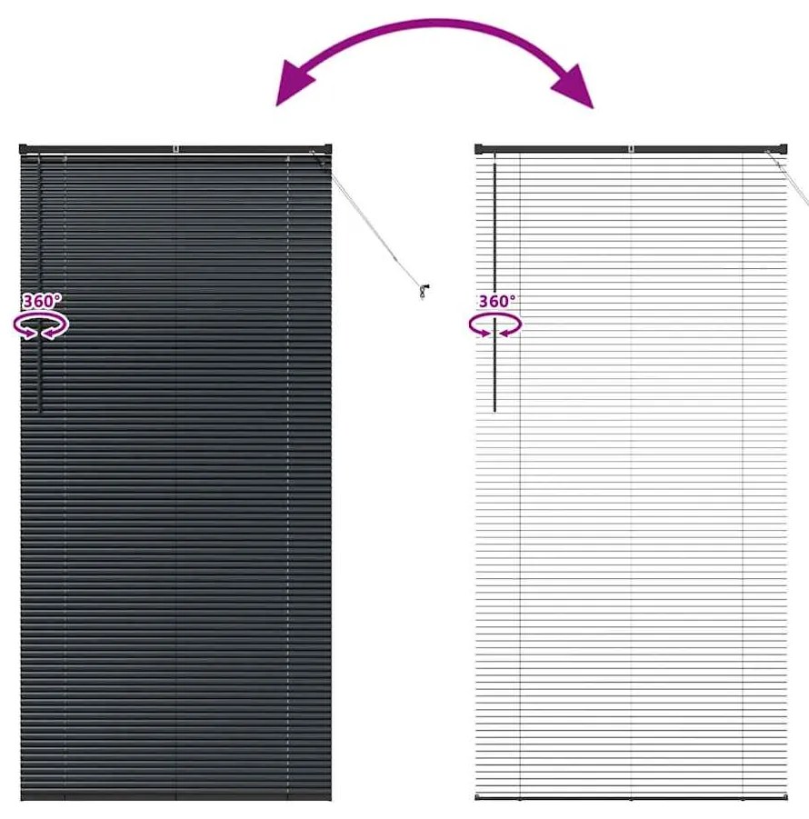 Persiana de Janela com cortinas Outros Manual Preto 100 x 220 cm Alumí