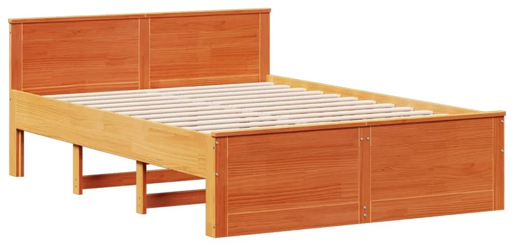 Cama com estante sem colchão 140x190 cm pinho maciço