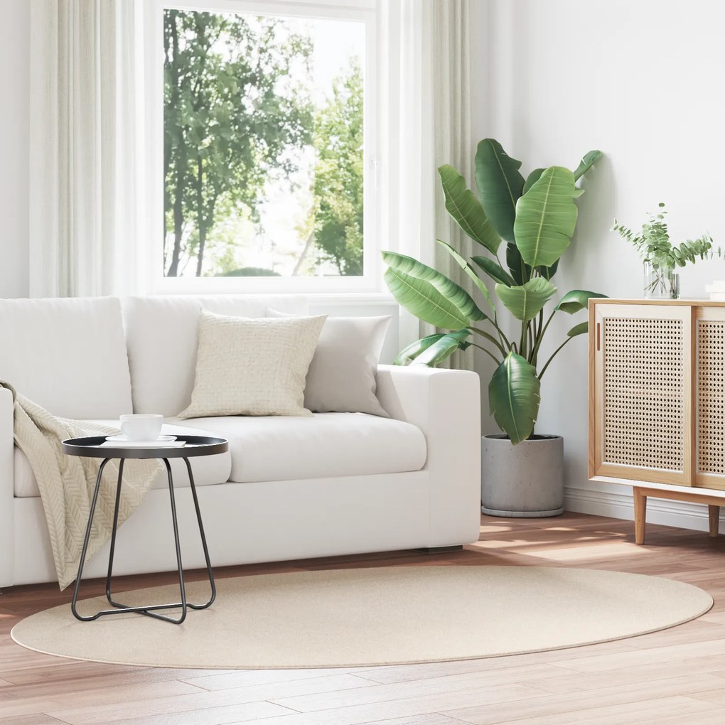 vidaXL Tapete "HUARTE" Bege 140x200 cm Oval