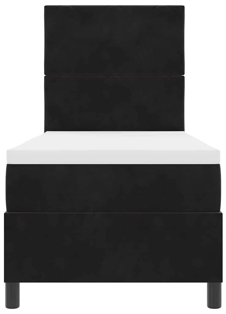 Cama Box com Colchão vidaXL Preto 80x200 cm Veludo