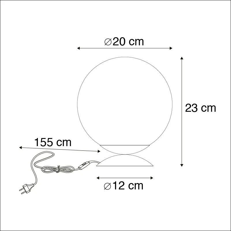 Candeeiro de mesa Art Deco em latão com vidro preto - Pallon Art Deco