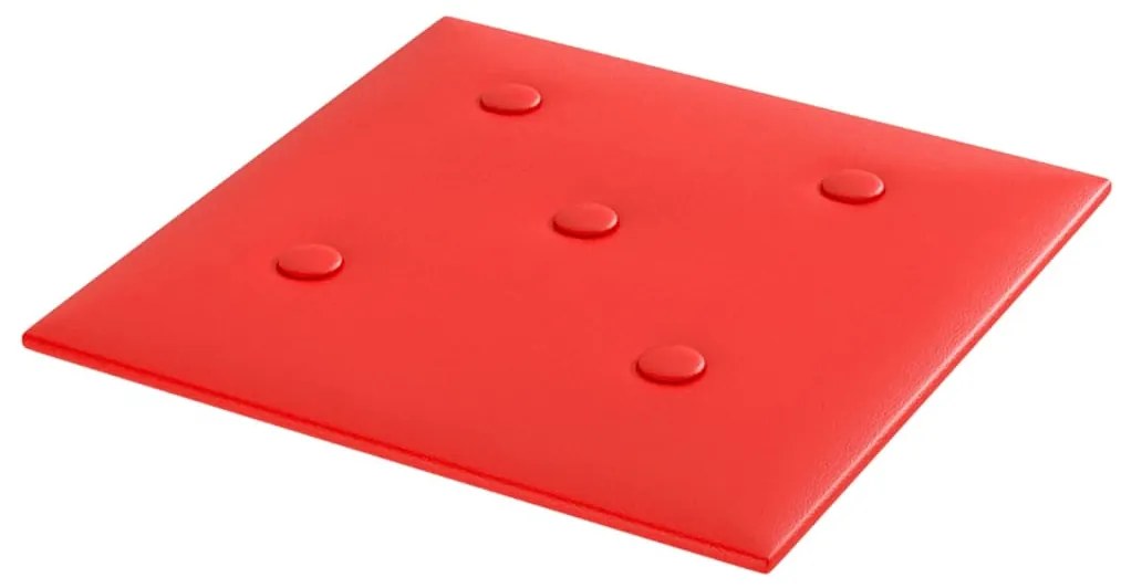 Painel parede 12 pcs 30x30cm couro artificial 1,08 m² vermelho