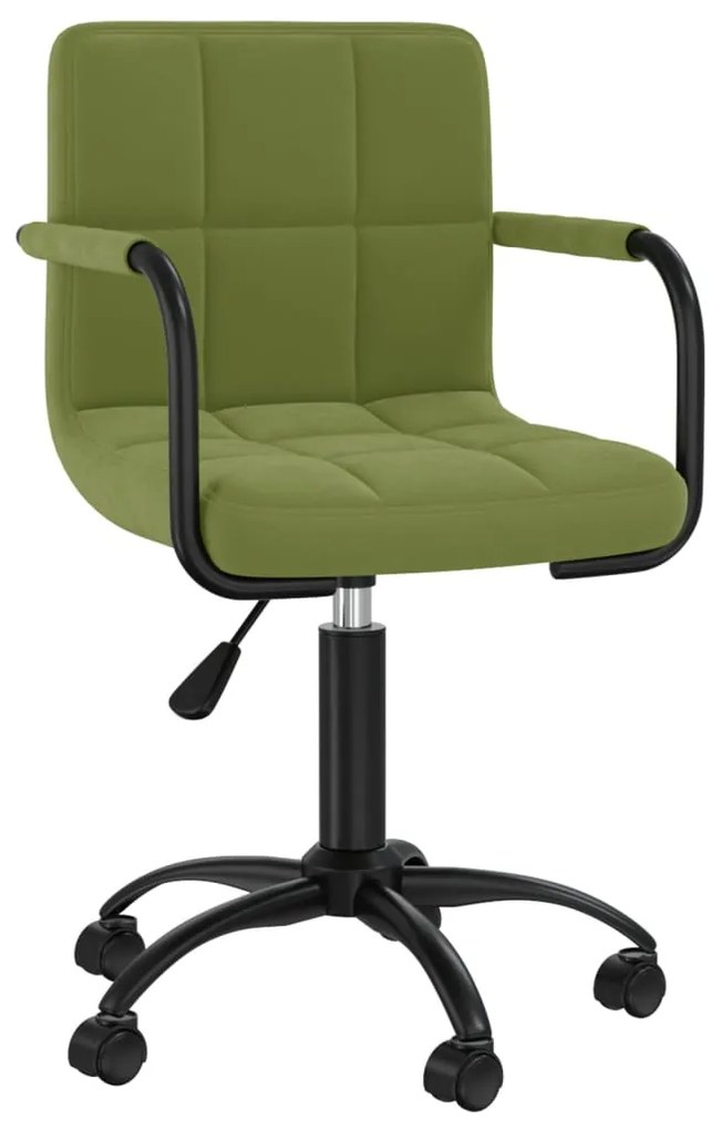 vidaXL Cadeira de jantar giratória veludo verde-claro