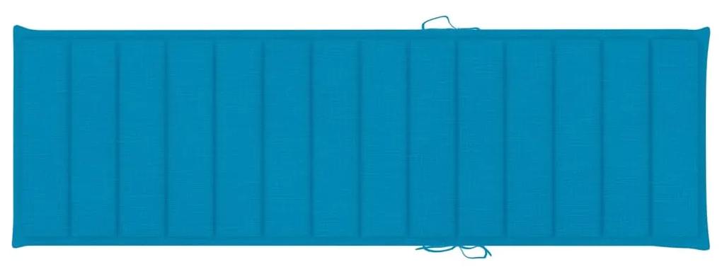 Espreguiçadeira com almofadão azul pinho impregnado