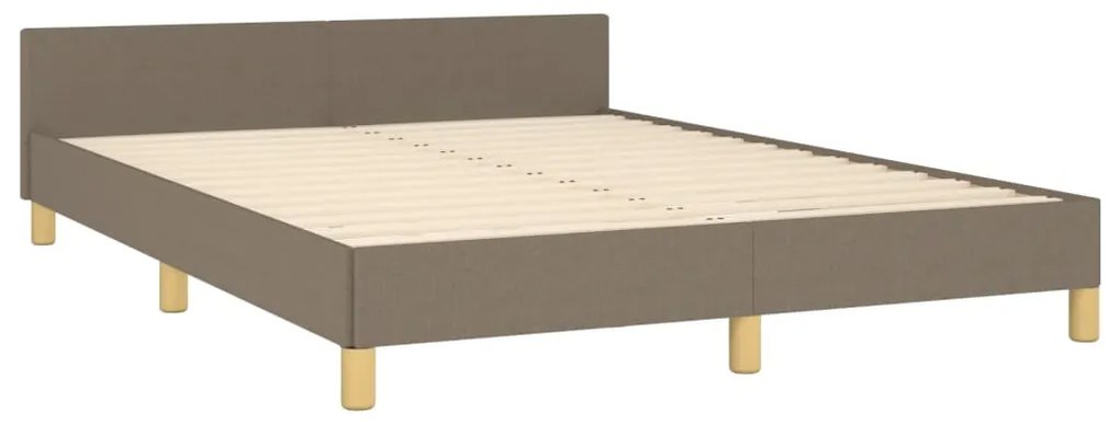 Cama sem colchão 140x200 cm tecido castanho-acinzentado