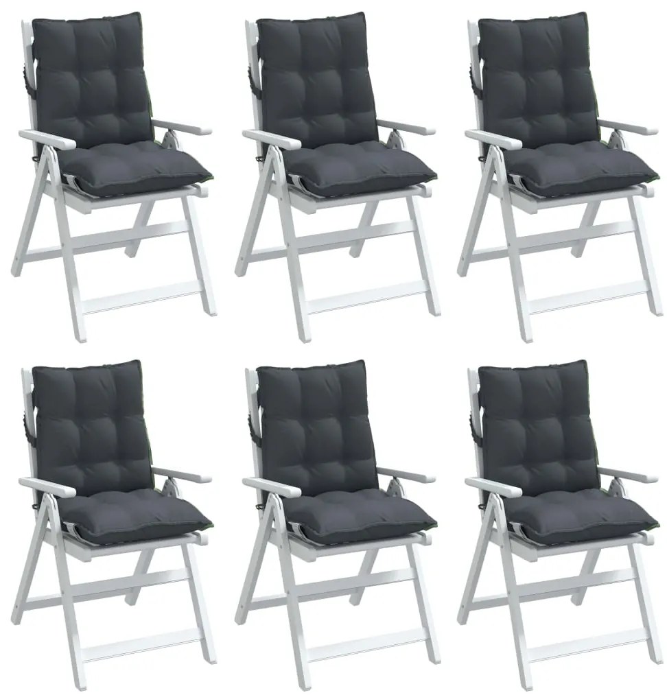 Almofadões cadeira encosto baixo 6 pcs tecido oxford antracite