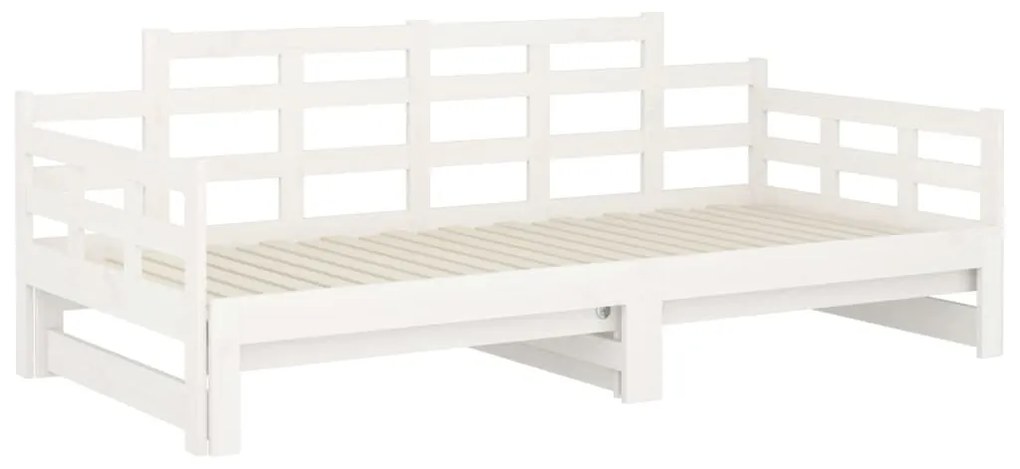 Estrutura sofá-cama de puxar 2x(80x200) cm pinho maciço branco