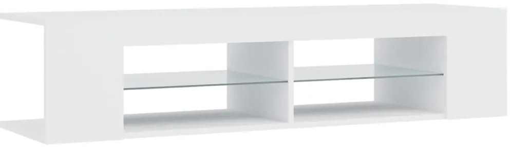 Móvel de TV com luzes LED 135x39x30 cm branco