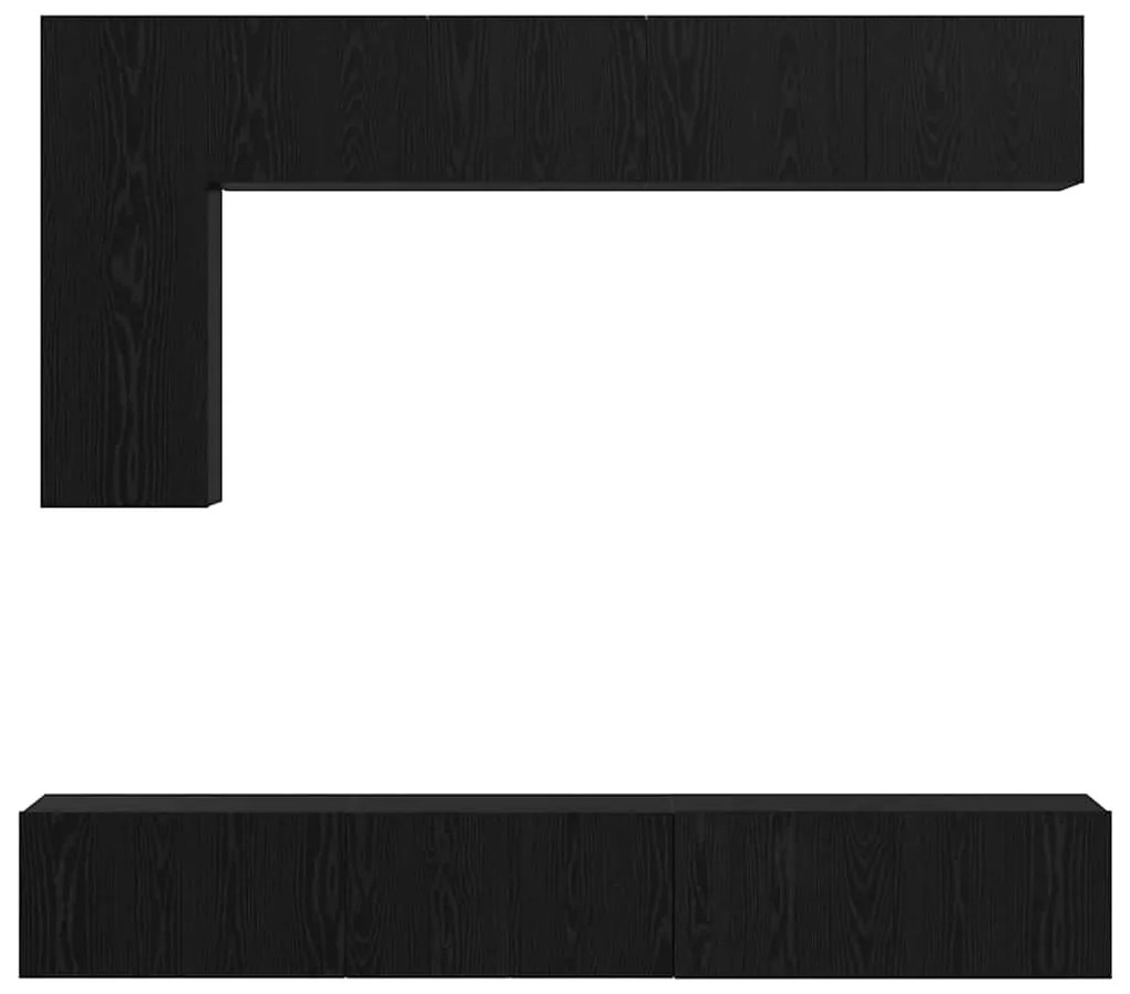 Conjunto de móvel de TV 6 pcs Carvalho preto 30.5 x 30 x 90 cm