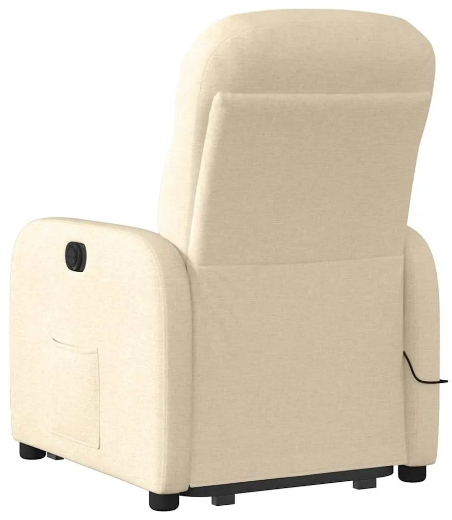 Poltrona elétrica elevatória massagens tecido creme
