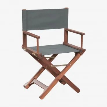 Cadeira De Diretor Dobrável De Jardim Em Madeira De Acácia Ridley Cinza Grafito - Sklum