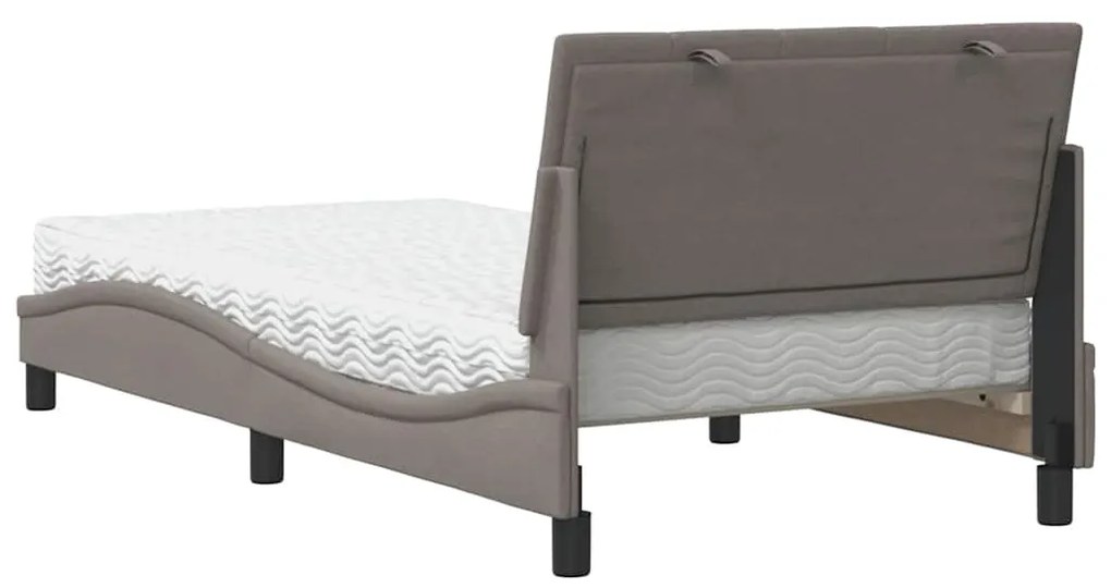 Cama com colchão 100x200 cm tecido cinzento-acastanhado