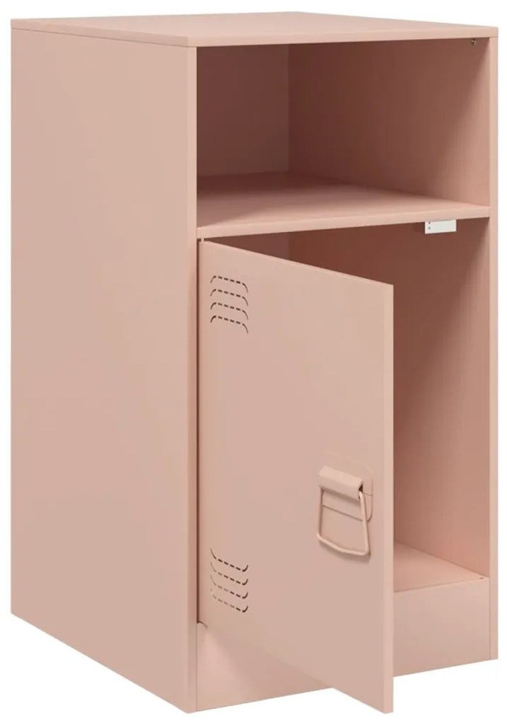 Mesas de cabeceira 2 pcs 34,5x39x62 cm aço rosa