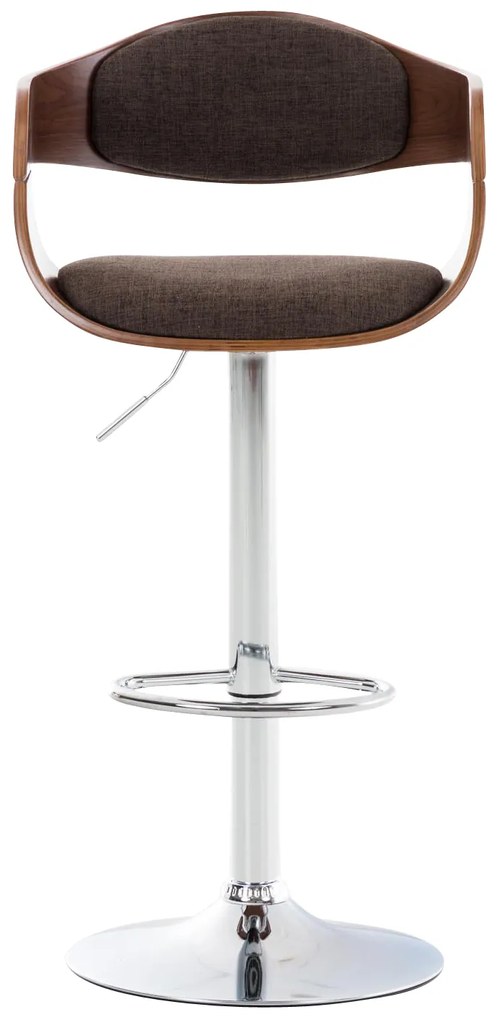 Banco de bar Kingston em tecido e com estrutura cromada 50 x 88-102 x 48 cm Castanho + Cor Nogueira