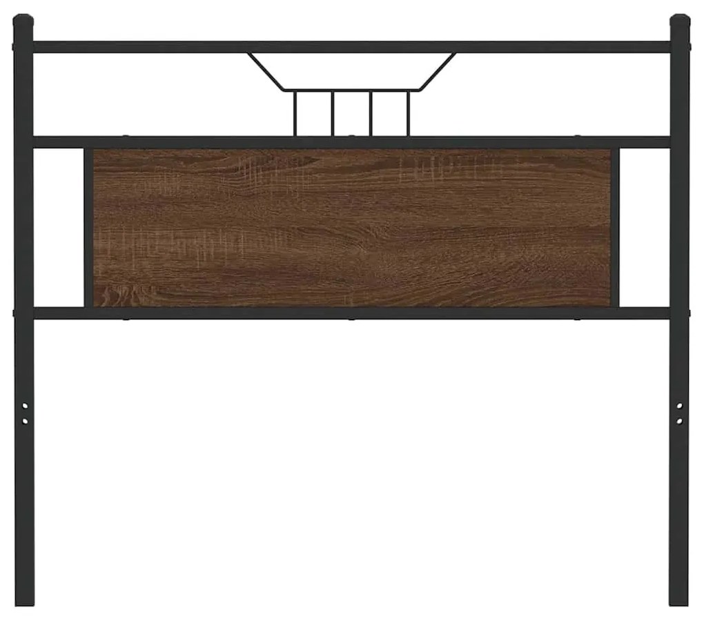 Cabeceira de cama 107cm derivados madeira/aço carvalho castanho