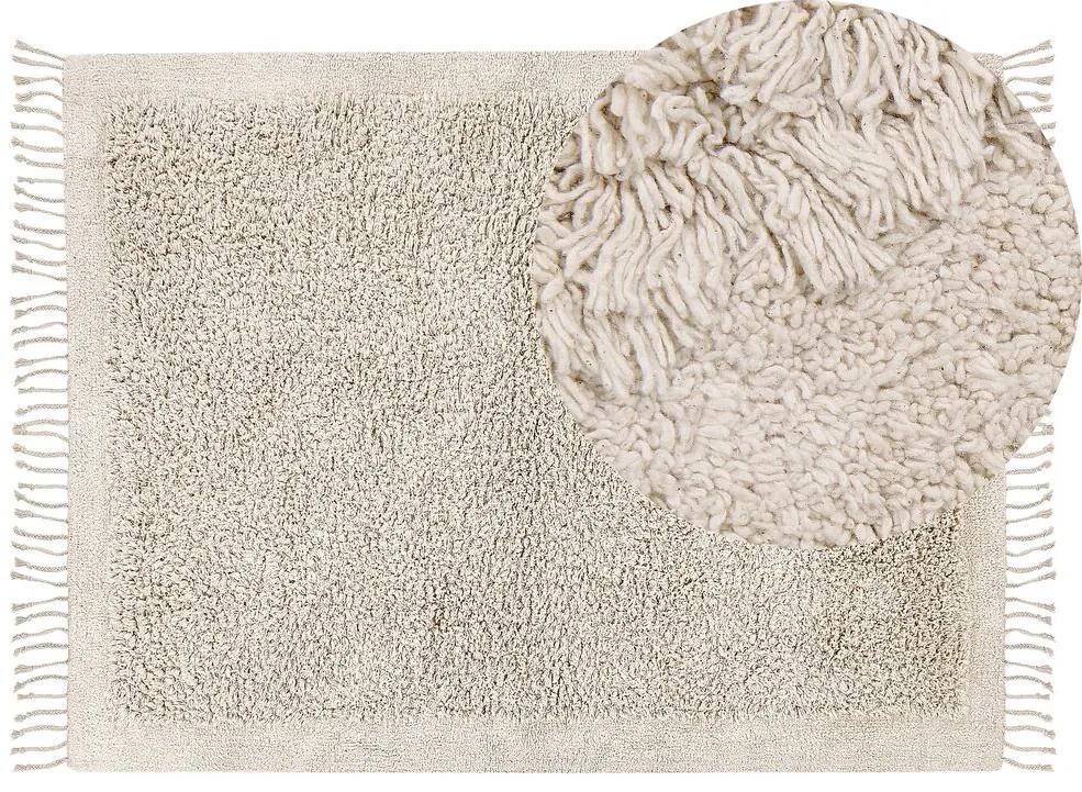Tapete de algodão 140 x 200 cm creme BITLIS Beliani