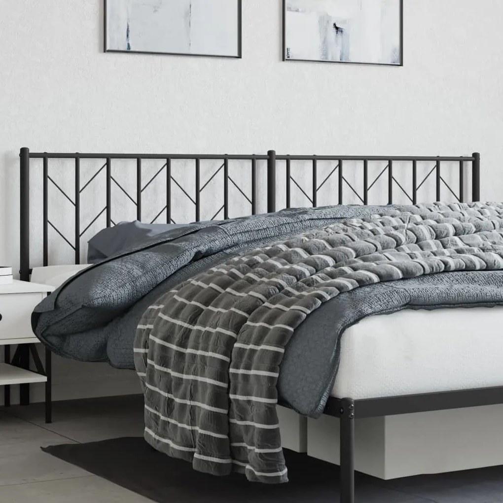 Cabeceira de cama 200 cm metal preto