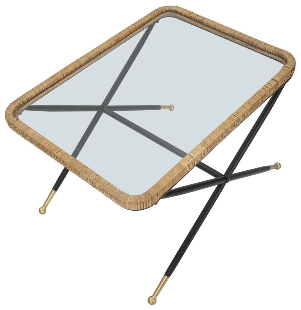 MESA DE CENTRO 70X50X45 CM CASTANHO E PRETO