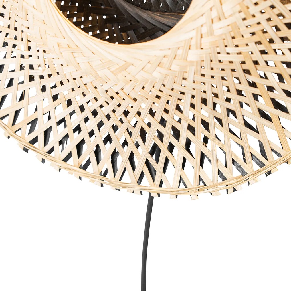 LED Candeeiro de parede inteligente bambu 30 cm com ficha incl. Wifi P45 - Rina Oriental