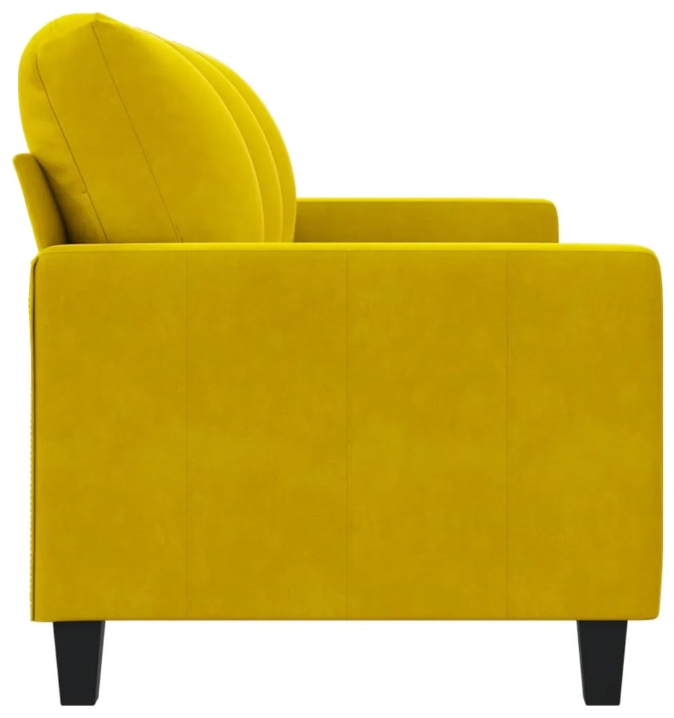 Sofá de 3 lugares 180 cm veludo amarelo