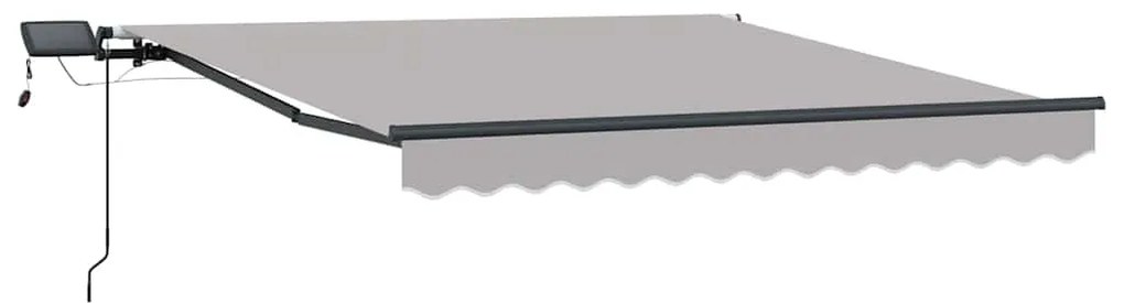 Toldo Retrátil Manual vidaXL com LED Cinza Claro 300x250 cm
