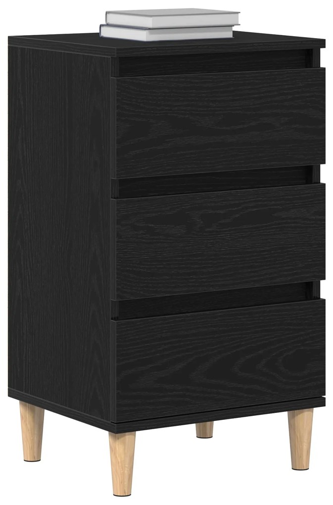 Mesa de Cabeceira vidaXL Preto Carvalho 40x35x70 cm Madeira Derivada