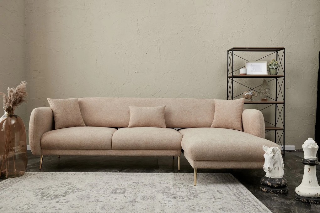 Sofá-Cama de Canto Simena – Bege Dourado – 77 x 77 x 70 cm