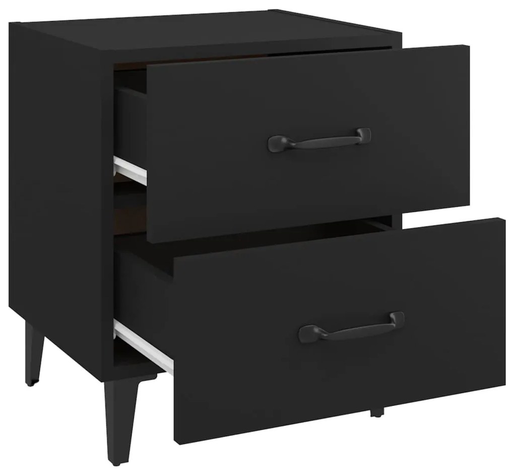 Mesas de cabeceira 2pcs 40x35x47,5 cm preto