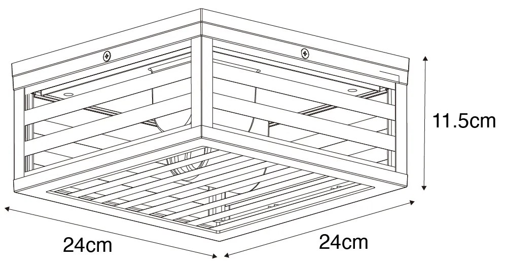 Candeeiro de teto moderno para exterior vidro preto 2 luzes IP44 - Reims Moderno