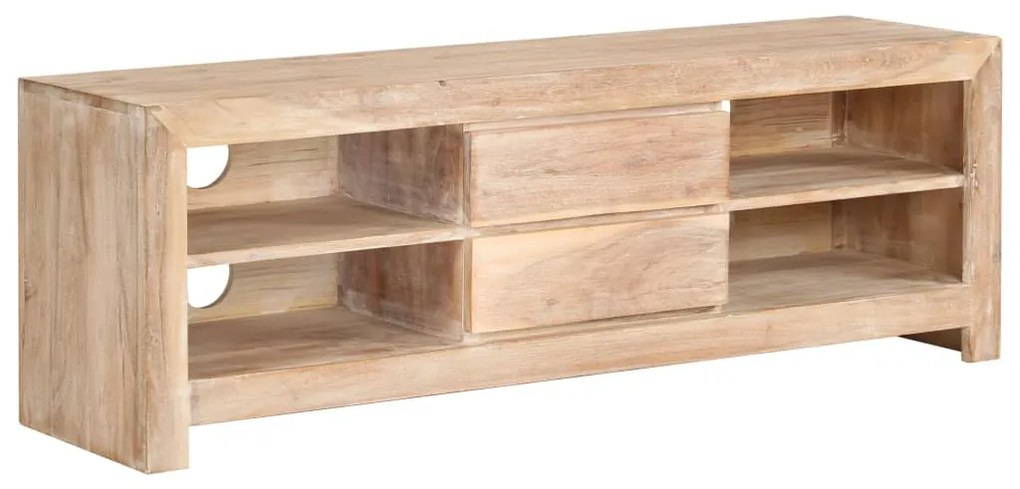 Móvel TV madeira de acácia maciça 120x30x40 cm castanho claro