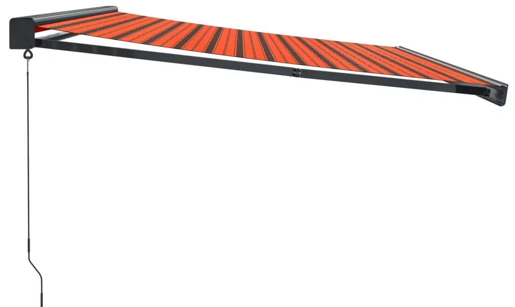 Toldo retrátil 4x3 m tecido e alumínio laranja e castanho