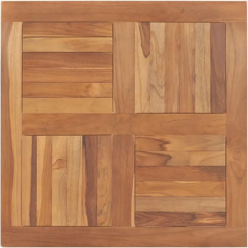 Tampo de mesa quadrado 80x80x2,5 cm madeira de teca maciça