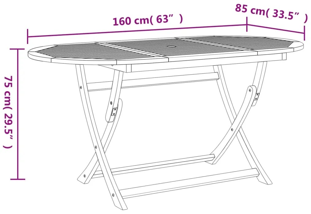 7 pcs conjunto de jantar para jardim madeira de acácia maciça