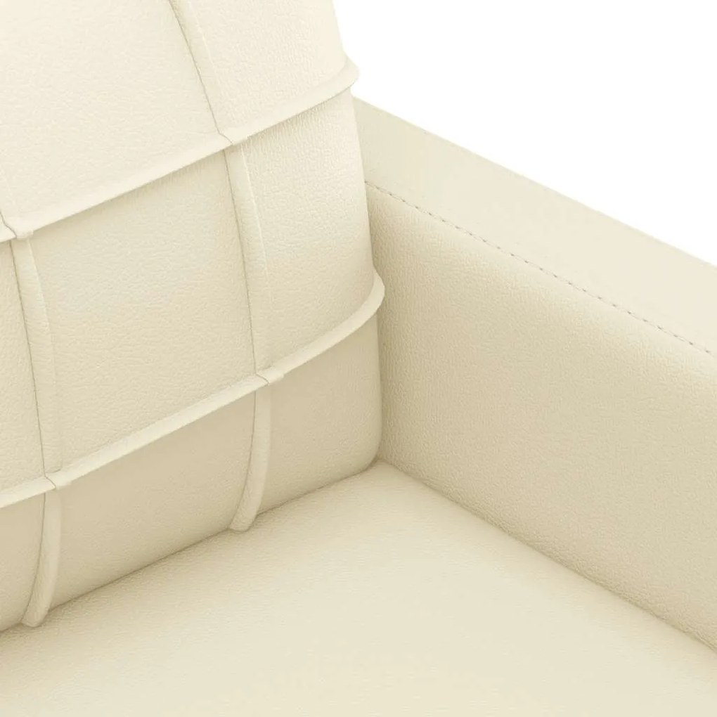 Sofá de 2 lugares 120 cm couro artificial cor creme