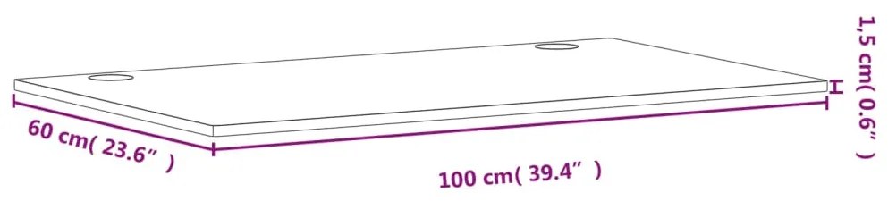 Tampo de secretária 100x60x1,5 cm madeira de faia maciça