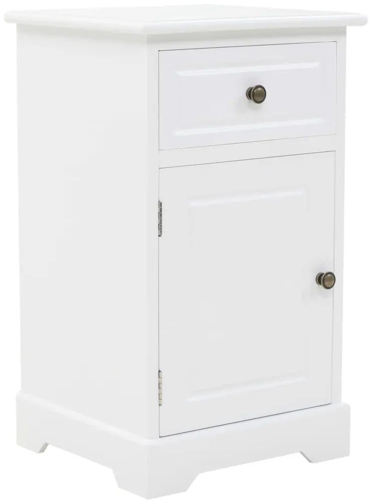 vidaXL Mesa de cabeceira em MDF e madeira de pinho 35x32x59 cm