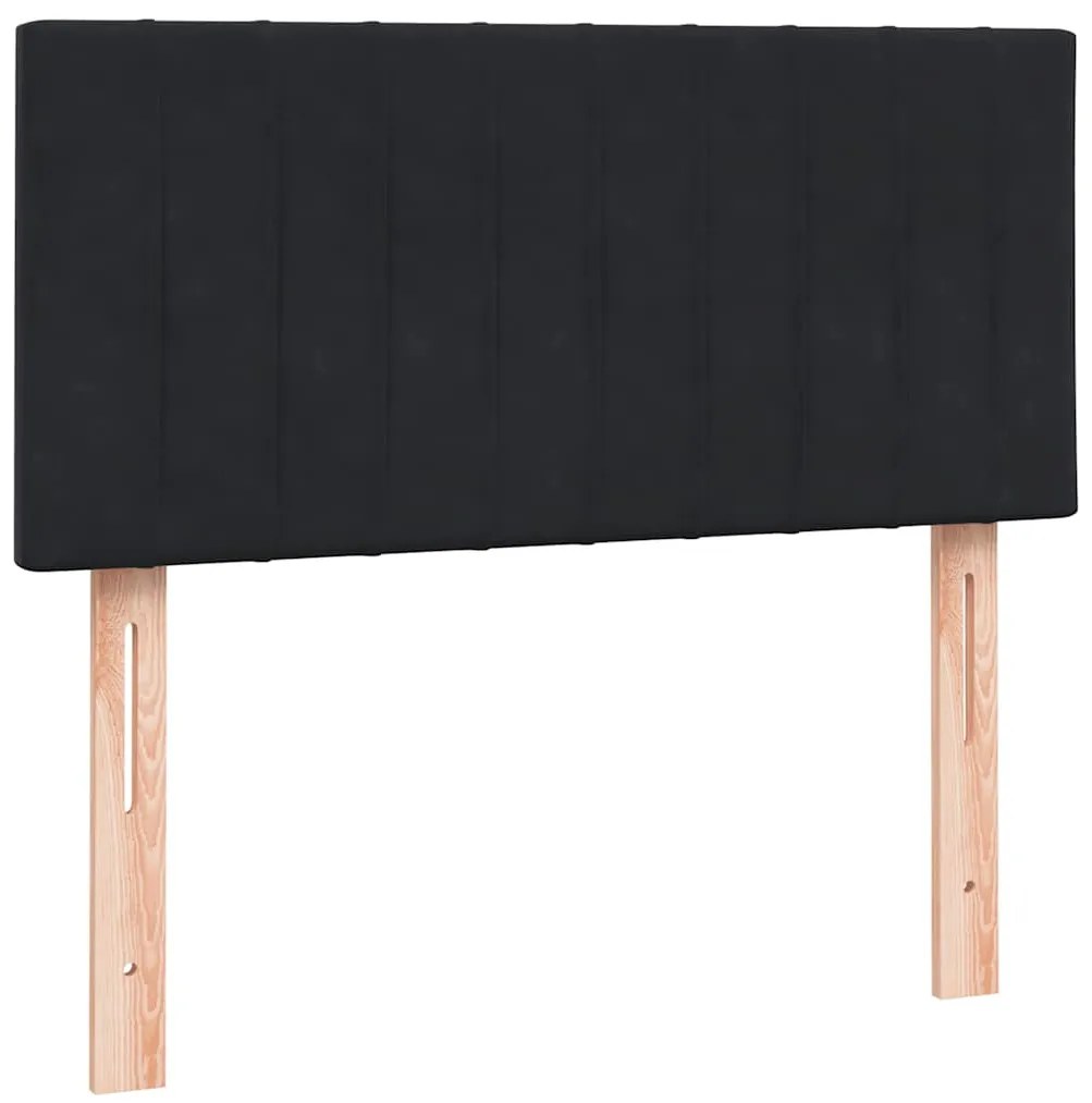 Cama box spring com colchão 90x210 cm veludo preto