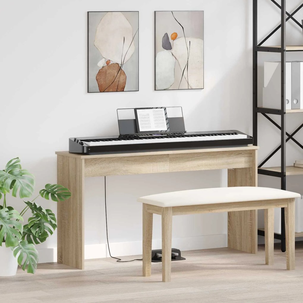 vidaXL Suporte de Teclado Carvalho Sonoma 120 x 32 x 64 cm