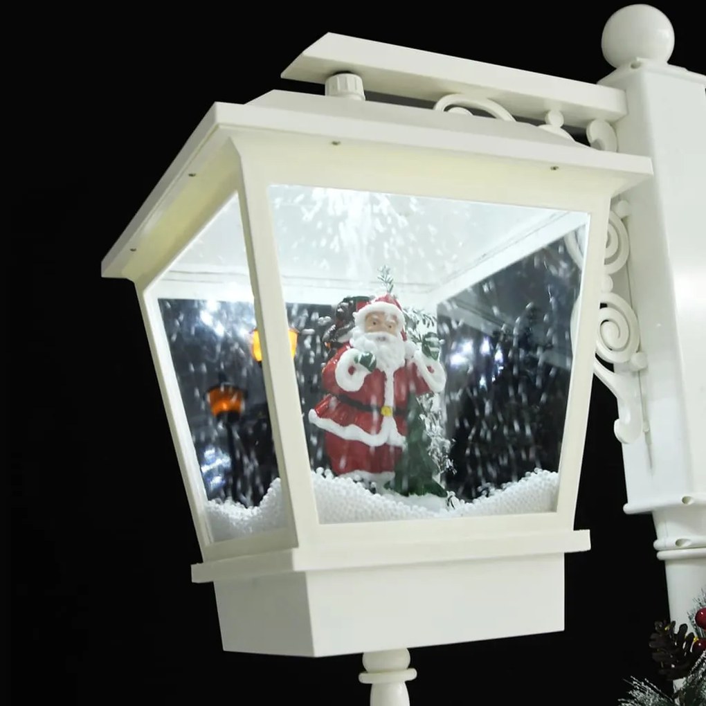 Candeeiro de rua c/ Pai Natal 81x40x188cm PVC branco e vermelho