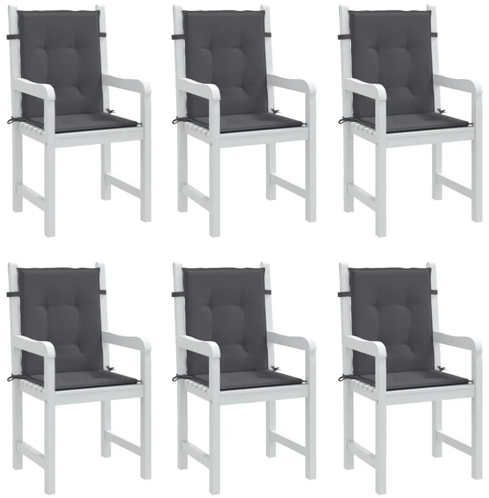 Almofadões lombares p/ cadeiras de jardim 6pcs oxford antracite