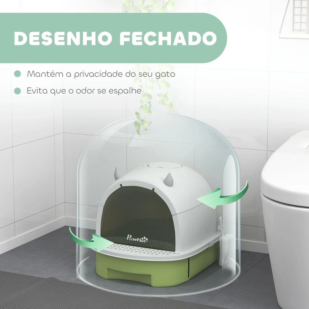 PawHut Caixa de Areia para Gatos Fechada Caixa de Areia para Gatos com