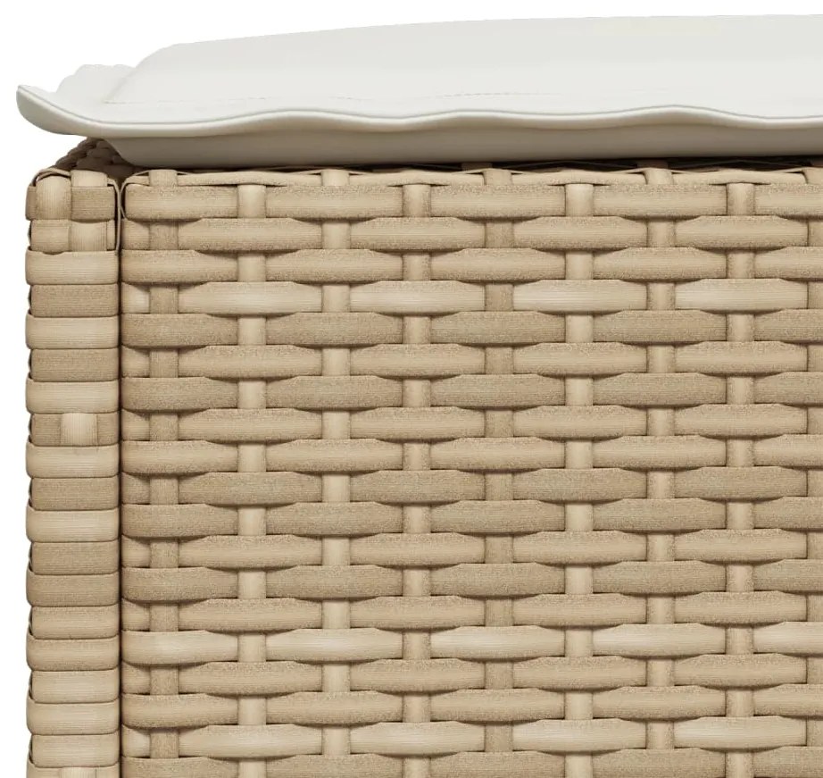 4 pcs conjunto de sofás para jardim c/ almofadões vime PE bege