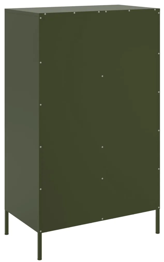 Aparador alto 68x39x113 cm aço verde azeitona