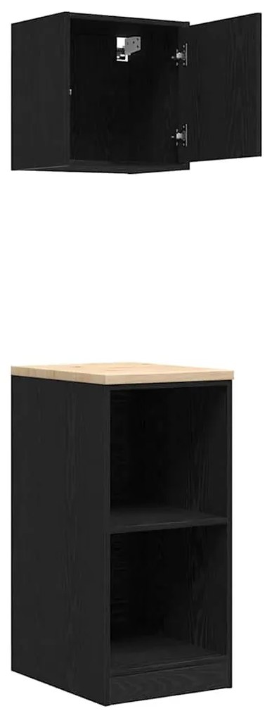 Armários de garagem 2 pcs derivados de madeira preto