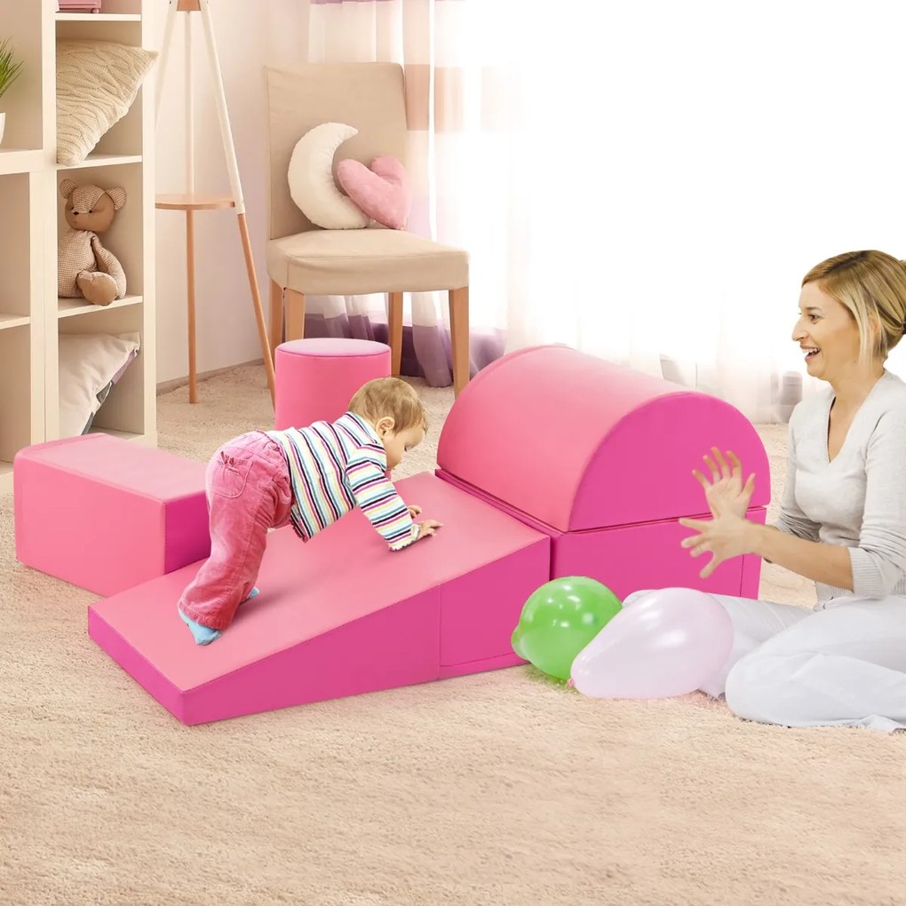 Conjunto de blocos de espuma grandes para crianças Blocos de construção Brinquedos educativos para bebés Vermelho