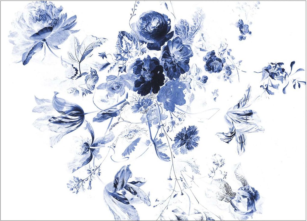 Papel de parede Royal Blue Flowers III