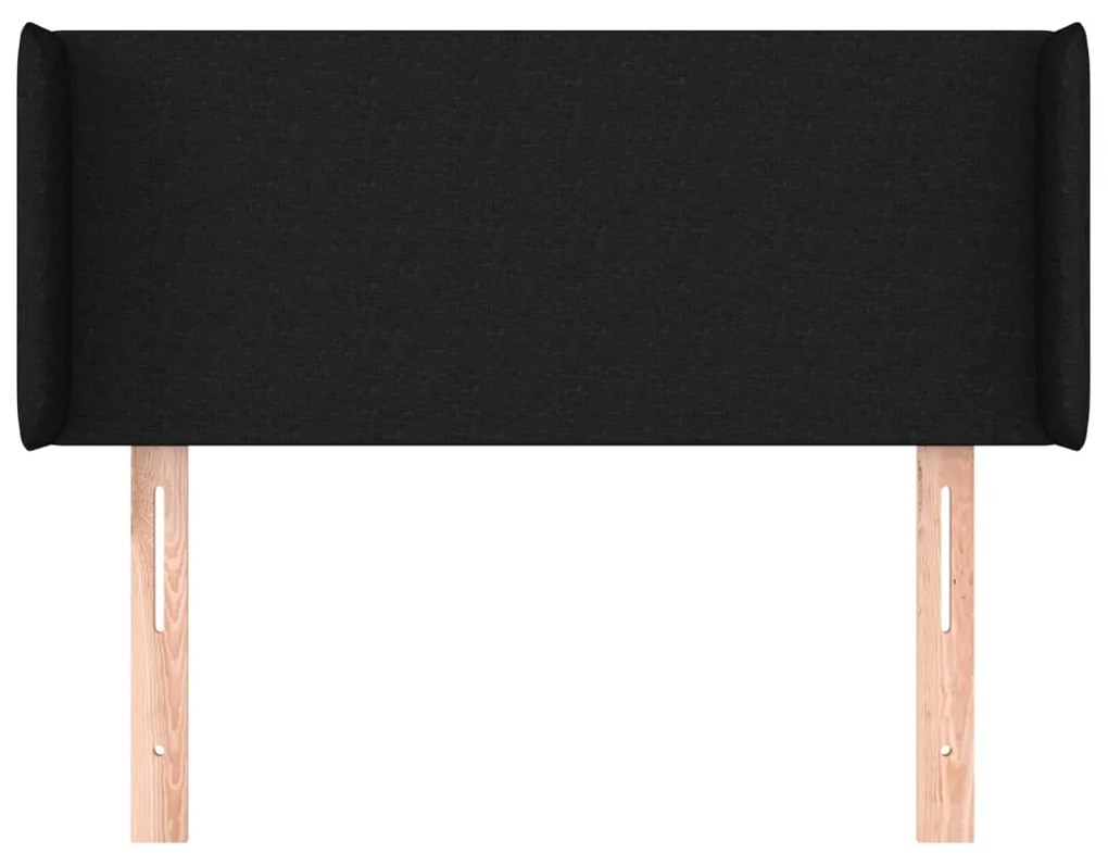 Cabeceira de cama c/ abas tecido 93x16x78/88 cm preto