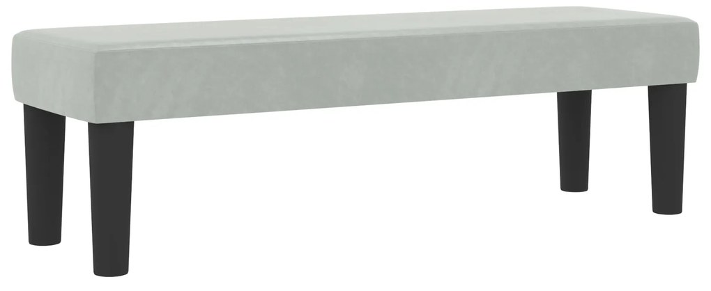 Cama Box Spring com Colchão e Banco Cinza Claro 120x200 cm Veludo