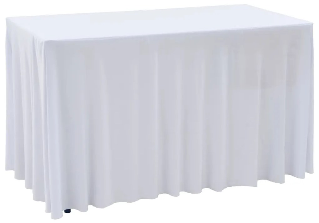 vidaXL Capa extensível para mesa c/ camilha 2 pcs 243x76x74 cm branco